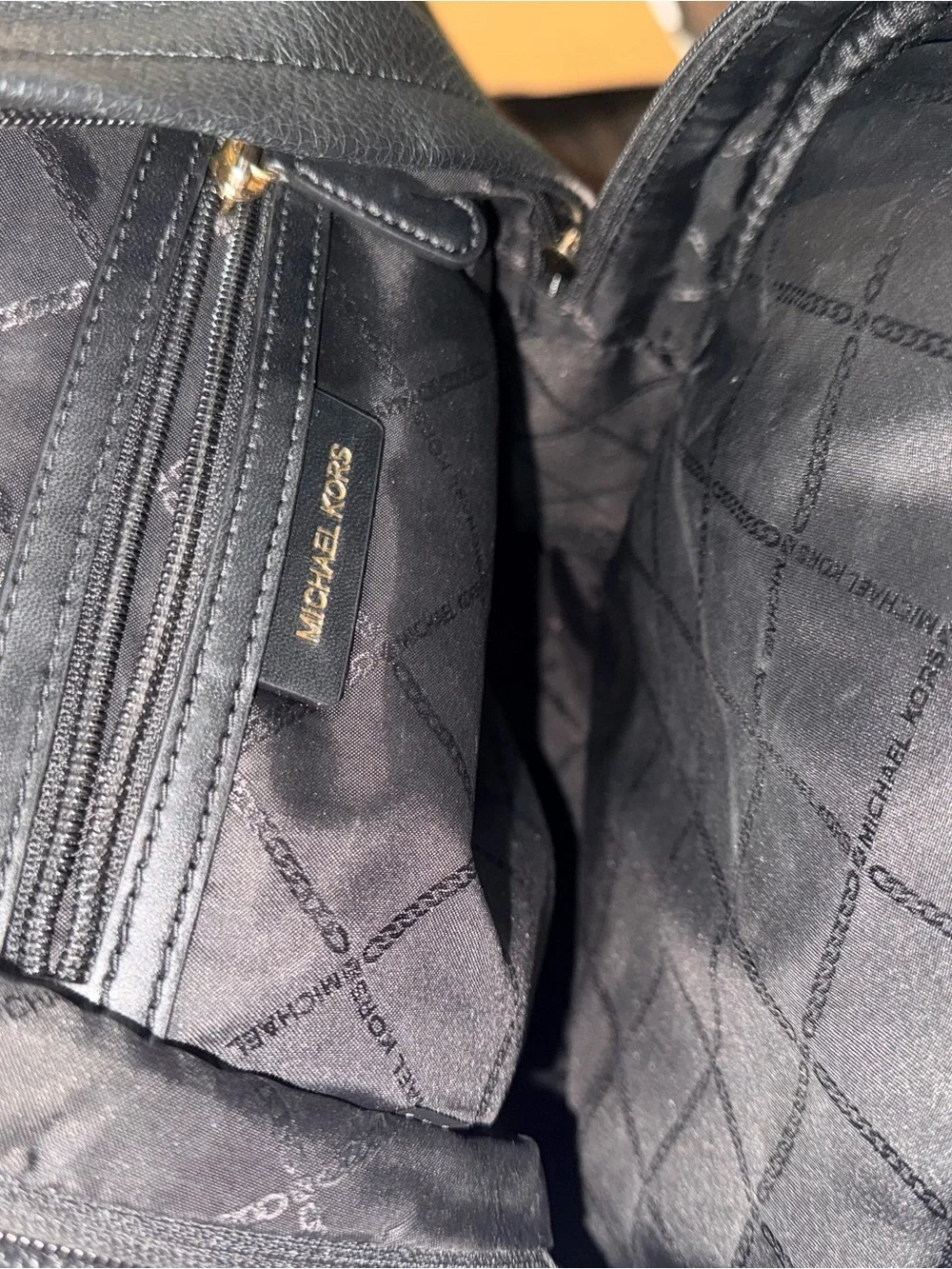 Michael Kors Medium Black Pebbled Leather Backpack